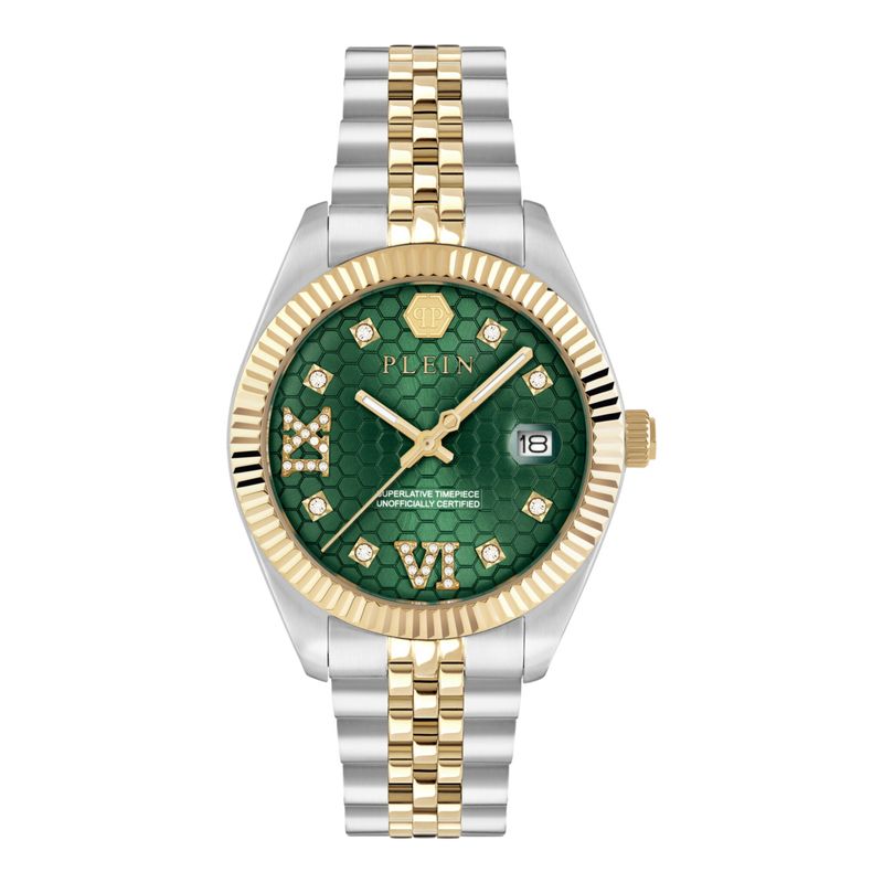 Philipp Plein Date Superlative Crystal Watch Two Tone Womens